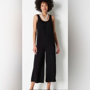J Jill Wearable Collection Jumpsuit Romper Medium Tall Wide Leg Bohemian Cropped
